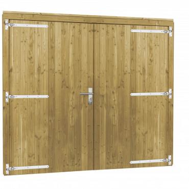 Douglas dubbele deur inclusief kozijn extra breed en hoog, 255x209 cm, groen geïmpregneerd