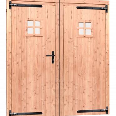 Douglas dubbele 1-ruits deur inclusief kozijn, 168x201 cm, kleurloos geïmpregneerd