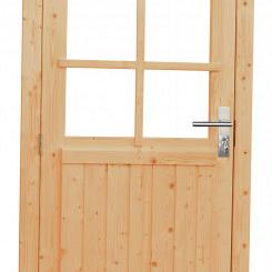 Vuren enkele 6-ruits deur inclusief kozijn, linksdraaiend, 90x201 cm, onbehandeld