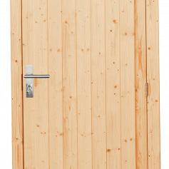 Vuren enkele dichte deur inclusief kozijn, rechtsdraaiend, 90x201 cm, onbehandeld