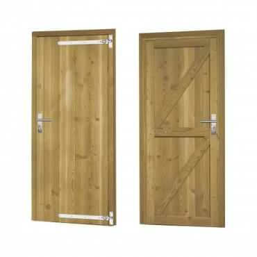 Douglas enkele dichte deur inclusief kozijn, rechtsdraaiend, 90x201 cm, groen geïmpregneerd