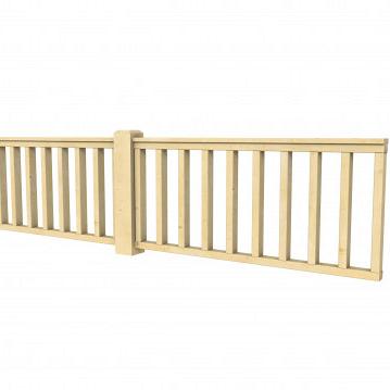 Vuren Hekwerk type D 328,5x73 cm, onbehandeld.