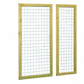 Grenen betonijzertrellis met maas 7,5x7,5 cm, in raamwerk 4,4x6,8 cm, 180 cm, groen geïmpregneerd