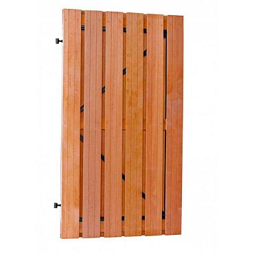 Hardhouten plankendeur recht verticaal op zwart verstelbaar stalen frame 100x180cm