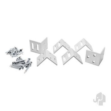 Alum. hoekbeslagset tbv WPC scherm (6st.) kleur aluminium