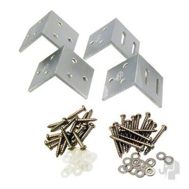 Alum. hoekbeslagset tbv WPC hek (4st.) kleur aluminium