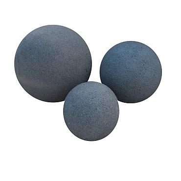 Set bollen Black granite, gebouchardeerd 1x25 cm, 1x35 cm,1x45 cm