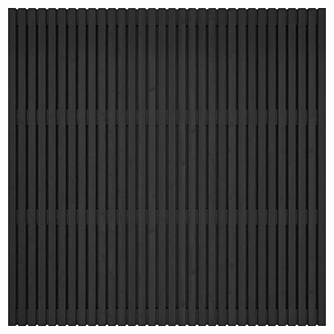 Grenen geschaafd latten scherm, recht horizontaal/verticaal, 180x180x5cm, zwart gespoten.