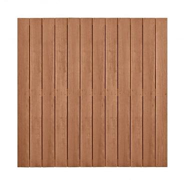 Hardhouten geschaafd plankenscherm design 28-planks 15mm, recht verticaal, 180x180cm.