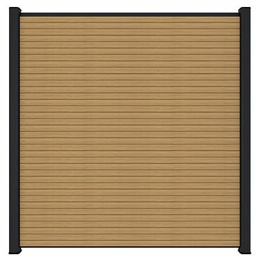 NewTechWood composiet scherm Triple 180x180cm Red Cedar (incl. onder- en bovenprofiel en startblokje