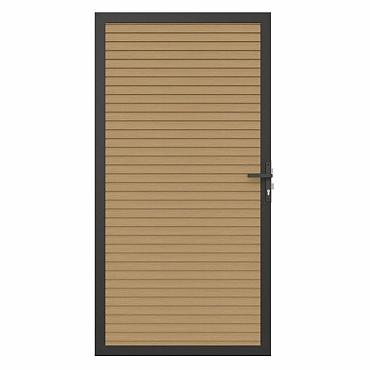 NewTechWood Co-extrusie composiet deur in aluminium frame, horizontaal triple, 100x195cm, Red Cedar.