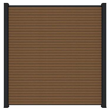 NewTechWood composiet scherm Triple 180x180cm Teak (incl. onder- en bovenprofiel en startblokjes)