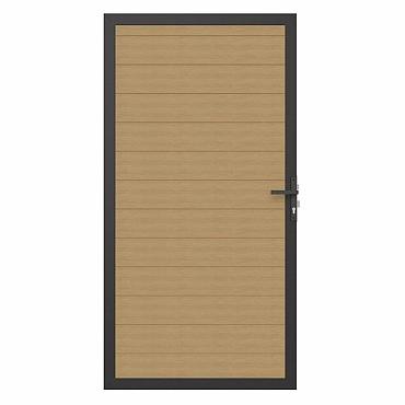 NewTechWood Co-extrusie composiet deur in aluminium frame, horizontaal, 100x195cm, Red Cedar.