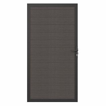 NewTechWood Co-extrusie composiet deur in aluminium frame horizontaal, 100x195cm, Silver Gray