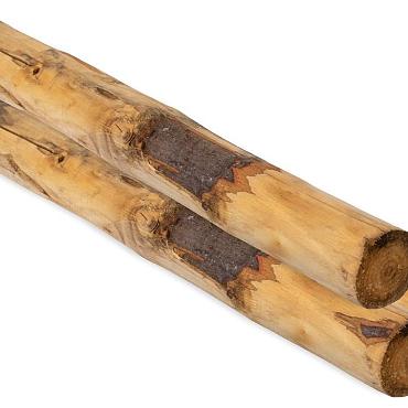 Ronde paal tamme kastanjehout geschild, Ø 10/12x250cm.