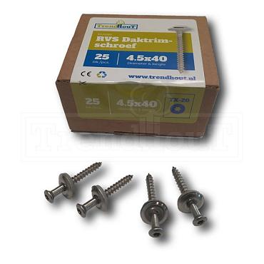 Daktrimschroef RVS per 25st.