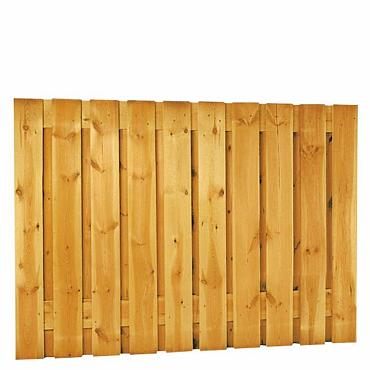 Grenen geschaafd plankenscherm 21-planks 15 mm, 180 x 130 cm, verticaal recht, groen geïmpregneerd.
