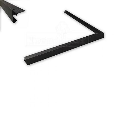 Daktrim aluminium recht buitenhoek 3,5x3,5x50cm ZWART