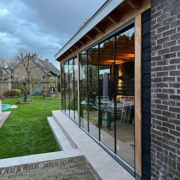 Glazen schuifwand compleet - blank glas