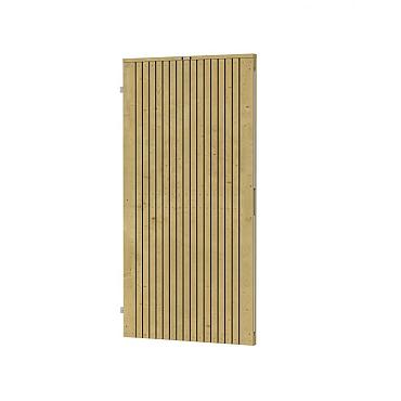 Tuindeur verticaal Elan op verstelbaar stalen frame 100x190cm groen geïmpregneerd