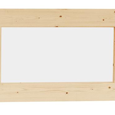 Vuren vast raam met melkglas, 72x45 cm, onbehandeld