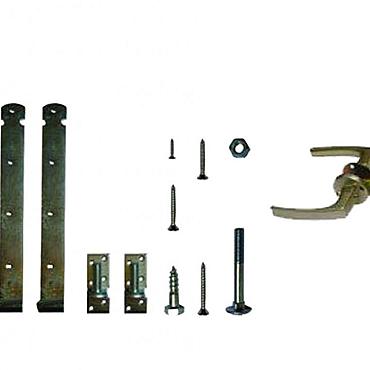 Klinkstel met hengen en duimen, tbv houten deuren