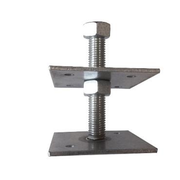 Vloerpaalhouder tbv aluminium paal, voorzien van instortanker