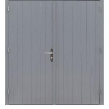 Hardhouten dubbele dichte deur Prestige, 202x221 cm, grijs gegrond