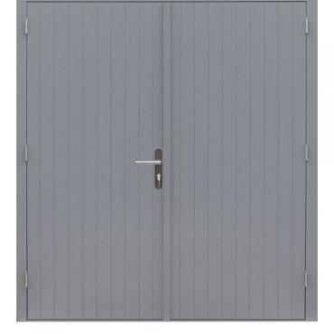 Hardhouten dubbele dichte deur Prestige, 202x221 cm, grijs gegrond