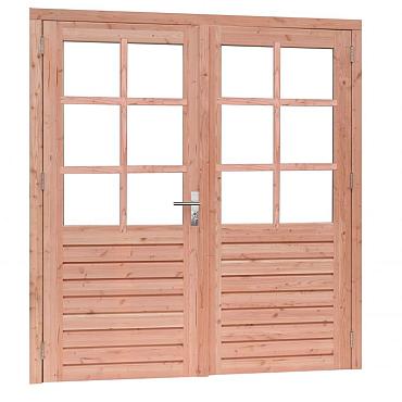 Douglas dubbele 6-ruits deur Prestige met duBBelglas, 202x221 cm, onbehandeld