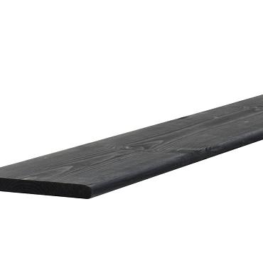 Grenen geschaafde schuttingplank 1,5x14x179,5 cm, geïmpregneerd en zwart gedompeld