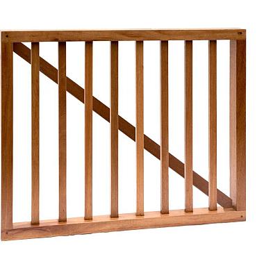 Hardhouten spijlenhek/ -poort, 100x80 cm Frame 4,5x7 cm, spijlen 2x3 cm