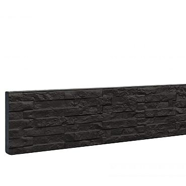 Betonplaat dubbelzijdig leisteenmotief 36x3,5x184 cm, antraciet gecoat