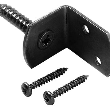 L-beslag set van 4 incl schroeven. zwart gepoedercoat