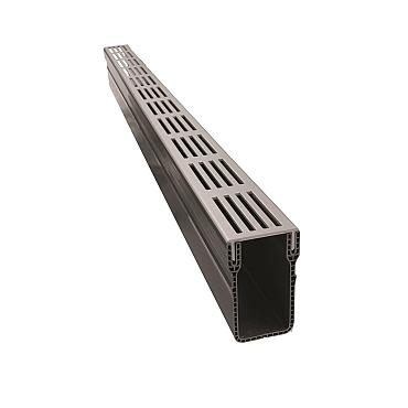 ACO Slimline goot 6,1x10x100cm met RVS designrooster