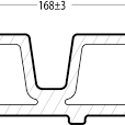 Composiet rhombusprofiel double 3,3x17x290cm Ipé