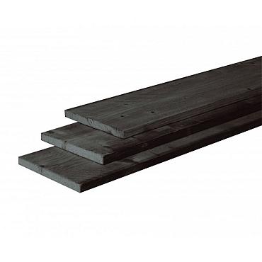 Douglas fijnbezaagde plank 2,2x20x500 cm, zwart gedompeld