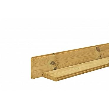 Grenen profielplank (afdekplank) 2,8x13,5x200 cm, groen geïmpregneerd