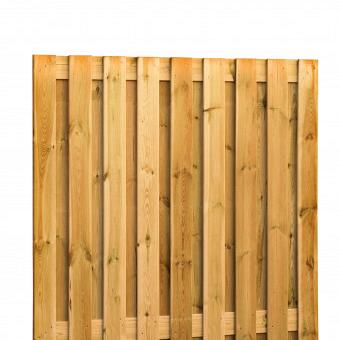 Grenen geschaafd plankenscherm 19-planks 15 mm, 180x180 cm, verticaal recht, groen geïmpregneerd