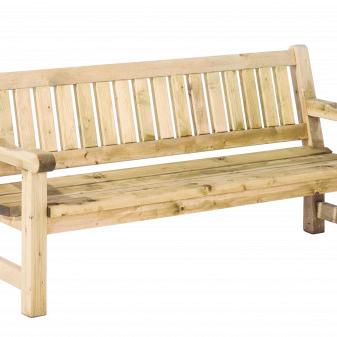 Bank Luuk, 40 mm dik, 96x200x74 cm (HxBxD), groen geïmpregneerd