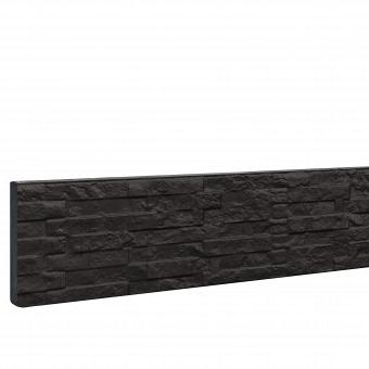 Betonplaat dubbelzijdig leisteenmotief 36x3,5x184 cm, antraciet gecoat