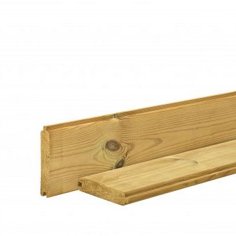 Grenen profielplank 2,8x14,5x300 cm, groen geïmpregneerd