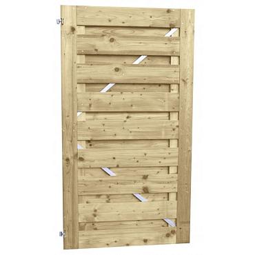 Jumbodeur met slotgat, geschaafd vuren 15 mm op verstelbaar stalen frame 100x180 cm, recht horizon