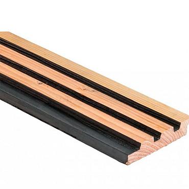 Douglas geschaafd triple profiel 2,5x14x500cm zwart/onbehandeld