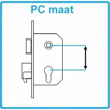 Schuifdeurslot Nemef 618-25mm met rvs haakschoot