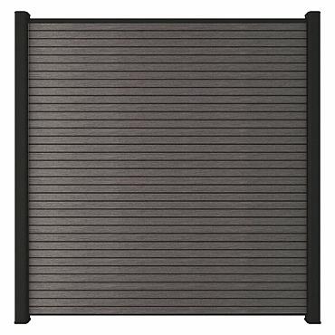 NewTechWood composiet scherm Triple 180x180cm Silver Gray (incl. onder- en bovenprofiel en startblok