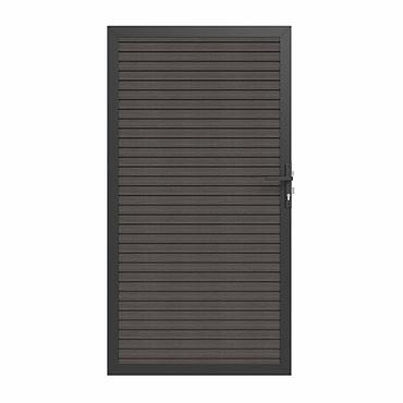 NewTechWood Co-extrusie composiet deur in aluminium frame, horizontaal triple, 100x195 cm, Silver Gr