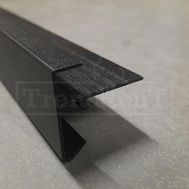 Daktrim aluminium recht 3,5x3,5x250cm ZWART