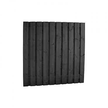 Plankenscherm grenen 21pl. zwart gespoten 180x90cm