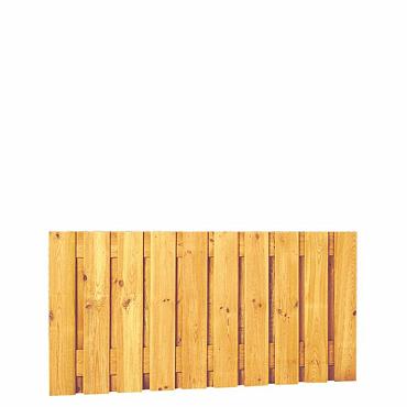 Grenen geschaafd plankenscherm 21-planks 15 mm, 180 x 89 cm, verticaal recht, groen geïmpregneerd.
